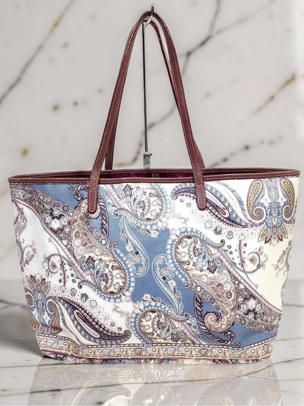 ETRO 2015 Paisley Leather Tote Bag 😍🩵💙